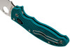 Spyderco Manix 2 Lightweight CPM-SPY27 Folding Knife - 3.37" CPM-SPY27 Satin Plain Blade, Teal FRCP Handles