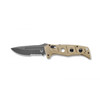 Benchmade 2750SGY-3 Auto Adamas - 3.78" CruWear Tungsten Gray Serrated Blade, Desert Tan G10 Handles, Ballistic Nylon Sheath