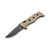 Benchmade 2750SGY-3 Auto Adamas - 3.78" CruWear Tungsten Gray Serrated Blade, Desert Tan G10 Handles, Ballistic Nylon Sheath