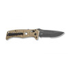 Benchmade 2750SGY-3 Auto Adamas - 3.78" CruWear Tungsten Gray Serrated Blade, Desert Tan G10 Handles, Ballistic Nylon Sheath