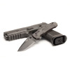 SIG Sauer by Hogue K320A Tactical AUTO Folding Knife - 3.5" S30V Black Drop Point Plain Blade, Gray Polymer Handles