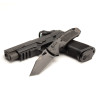 SIG Sauer by Hogue K320A Tactical AUTO Folding Knife - 3.5" S30V Black Tanto Plain Blade, Black Polymer Handles