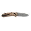 Benchmade Presidio II AUTO Folding Knife - 3.72" CPM-M4 Gray Drop Point Combo Blade, Milled Burnt Bronze Aluminum Handles