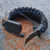 Outdoor Edge ParaClaw Thin Blue Line Edition - 550 Para-cord Survival Bracelet with Hidden Knife