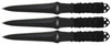 Uzi Accessories UZKTRW003 Throwing Knives Triple Set 3" Fixed Straight Edge Plain Black Stainless Steel Blade/Black Nylon Cord Wrapped Handle