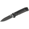 Benchmade Casbah AUTO Folding Knife - 3.4" Black S30V Drop Point Blade, Black Textured Grivory Handles