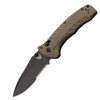 Benchmade Turret Folding Knife 3.7" S30V Black Combo Blade, Olive Drab G10 Handles