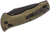 Benchmade Turret Folding Knife 3.7" S30V Black Combo Blade, Olive Drab G10 Handles
