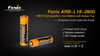 Fenix Rechargeable Li-ion 3.6 Volt 18650 Battery - 2600 mAh