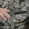 SOG Pentagon OTF FDE - 3.79" S35VN Black Double Edge Dagger Blade, FDE Aluminum Handles