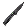 Glow Rhino Reactor Framelock Knife - 2.9" Black PVD S35VN Blade, Black Titanium Handle with Tritium Inserts