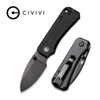 CIVIVI Knives Ben Petersen Baby Banter Folding Knife - 2.34" Nitro-V Black Stonewashed Blade, Black G10 Handles