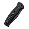 CIVIVI Knives Cogent Flipper Knife - 3.47" 14C28N Black Stonewashed Plain Blade, Button Lock, Black G10 Handles