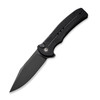 CIVIVI Knives Cogent Flipper Knife - 3.47" 14C28N Black Stonewashed Plain Blade, Button Lock, Black G10 Handles