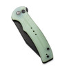 CIVIVI Knives Cogent Flipper Knife - 3.47" 14C28N Black Stonewashed Plain Blade, Button Lock, Natural Jade G10 Handles