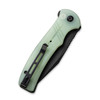 CIVIVI Knives Cogent Flipper Knife - 3.47" 14C28N Black Stonewashed Plain Blade, Button Lock, Natural Jade G10 Handles