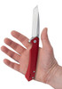 Case Kinzua Flipper Knife - 3.4" CPM-S35VN Satin Tanto Blade, Red Anodized Aluminum Handles