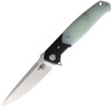 Bestech Knives Swordfish Flipper Knife - 4" D2 Satin Blade, Natural Jade and Black G10 Handles