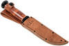 KA-BAR 2225 USN Mark I Fighting / Utility Knife - 5-1/8" Plain Blade, Leather Handle, Brown Leather Sheath