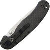 Ontario RAT II Folding Knife - 3.0" D2 Satin Plain Blade, Carbon Fiber/G10 Handles