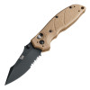 HK Knives by Hogue Exemplar Folding Knife - 3.25" 154CM Black Combo Clip Point Blade, FDE G10 Handles