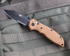 HK Knives by Hogue Exemplar Folding Knife - 3.25" 154CM Black Combo Clip Point Blade, FDE G10 Handles