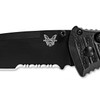 Benchmade Presidio II Folding Knife - 3.72" S30V Black Cerakote Combo Blade, Milled Black CF-Elite Handles