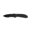 Benchmade Presidio II Folding Knife - 3.72" S30V Black Cerakote Combo Blade, Milled Black CF-Elite Handles