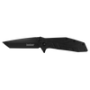 Kershaw 1990 Brawler Assisted Flipper 3.25" Black Plain Tanto Blade, Black GFN Handles