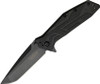 Kershaw 1990 Brawler Assisted Flipper 3.25" Black Plain Tanto Blade, Black GFN Handles