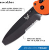 Benchmade Triage Rescue Folding Knife - 3.5" Black Combo Blunt Tip Blade, Orange G10 Handles, Safety Cutter, Glass Breaker
