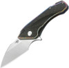 Bestech Knives Goblin Flipper Knife - 2" S35VN Sheepsfoot Blade, Spectrum Titanium Handles with Carbon Fiber Inlay