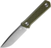 Bestech Knives Hedron Fixed Blade Knife - 3.78" D2 Stonewashed Drop Point Blade, OD Green G10 Handles, Kydex Sheath
