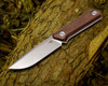 Bestech Knives Hedron Fixed Blade Knife - 3.78" D2 Stonewashed Drop Point Blade, Brown Micarta Handles, Kydex Sheath