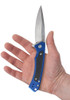 Case Marilla Flipper Knife  - 3.4" CPM-S35VN Stonewashed Drop Point Blade, Blue Anodized Aluminum Handles w/ Black G10 Inlays