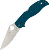 Spyderco Stretch 2 Lightweight Folding Knife 3.45" K390 Satin Plain Blade, Blue FRN Handles - C90FP2K390
