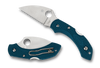 Spyderco Dragonfly 2 Lightweight Folding Knife - 2.28" K390 Satin Wharncliffe Plain Blade, Blue FRN Handles