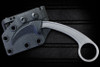 Bastinelli Creations PiKa Karambit Fixed Blade Knife - 1.65" N690Co Stonewashed Hawkbill, Pinky Ring, Kydex Sheath