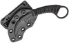 Bastinelli Creations PiKa Karambit Fixed Blade Knife - 1.65" N690Co Black Cerakote Hawkbill, Custom Black Tsukamaki Handle Wrap and Pinky Ring, Kydex Sheath