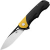 Bestech Knives Airstream Flipper Knife - 4" D2 Two-Tone Blade, Yellow and Black G10 Handles