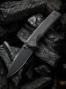 We Knife Subjugator Flipper Knife - 3.48" CPM-20CV Black Stonewashed Drop Point Blade, Black Stonewashed Titanium Handles