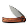 CIVIVI Conspirator Button Lock Flipper Knife - 3.48" Nitro-V Stonewashed Drop Point Blade, Cuibourtia Wood Handles