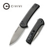 CIVIVI Conspirator Button Lock Flipper Knife - 3.48" Nitro-V Stonewashed Drop Point Blade, Black Micarta Handles
