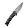 CIVIVI Conspirator Button Lock Flipper Knife - 3.48" Nitro-V Stonewashed Drop Point Blade, Black Micarta Handles