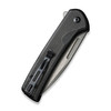 CIVIVI Conspirator Button Lock Flipper Knife - 3.48" Nitro-V Stonewashed Drop Point Blade, Black Micarta Handles