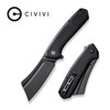 CIVIVI Knives Bullmastiff Flipper Knife - 3.83" 9Cr18MoV Black Stonewashed Cleaver Blade, Black G10 Handles