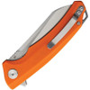 Bestech Knives Texel Flipper Knife - 3.23" D2 Satin Sheepsfoot Blade, Orange G10 Handles w/ Gray Backspacer