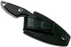 MKM Knives Mikro 1 Fixed Blade Neck Knife - 1.97" M390 Stonewashed Drop Point Blade, Black G10 Handles, Leather Sheath