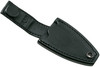 MKM Knives Mikro 1 Fixed Blade Neck Knife - 1.97" M390 Stonewashed Drop Point Blade, Black G10 Handles, Leather Sheath