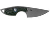 MKM Knives Mikro 1 Fixed Blade Neck Knife - 1.97" M390 Stonewashed Drop Point Blade, Carbon Fiber Handles, Leather Sheath